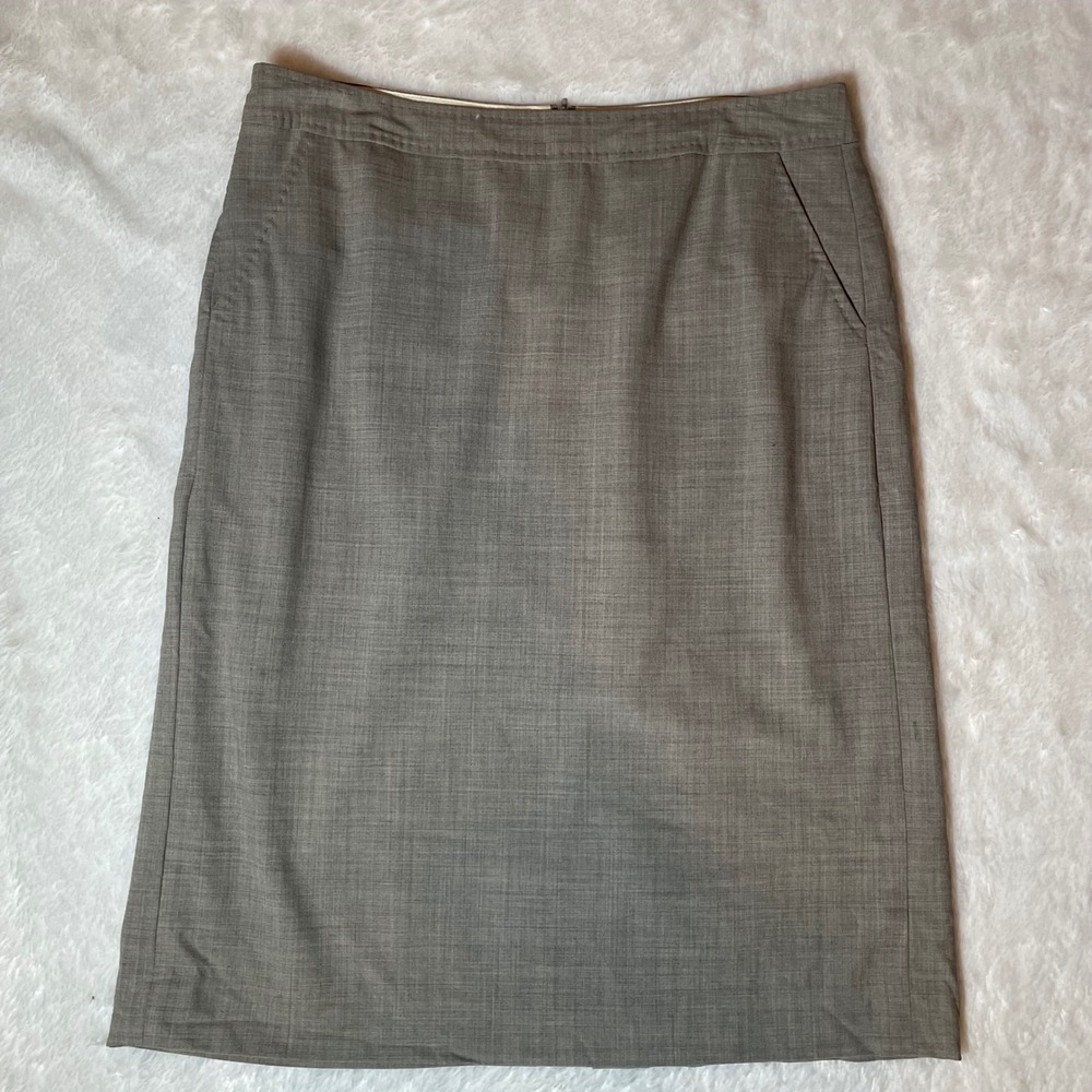 Banana Republic Gray Stretch Wool Pencil Skirt Womens Size 8 Professional Knee
